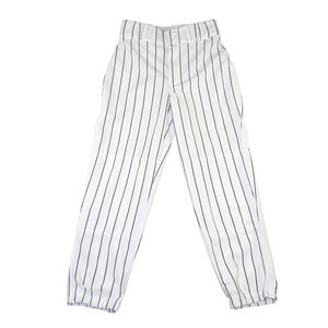 Champro Mens Baseball Pants Adult Small White Black Pinstripe Elastic Cuff